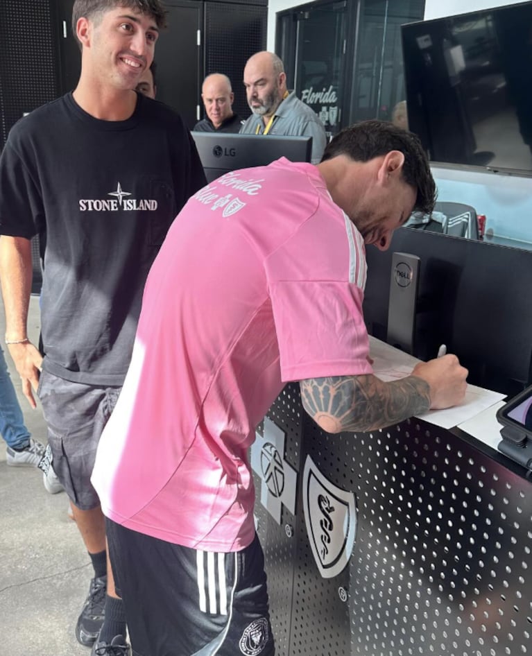 Yanina y su familia se encontraron con Messi.