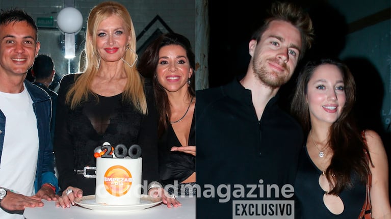 Yuyito González, Facundo Ventura, Pochi de Gossipeame, Stéfano y Brenda Di Aloy en el festejo de los 200 programas de Empezar el Día (Fotos: Movilpress).