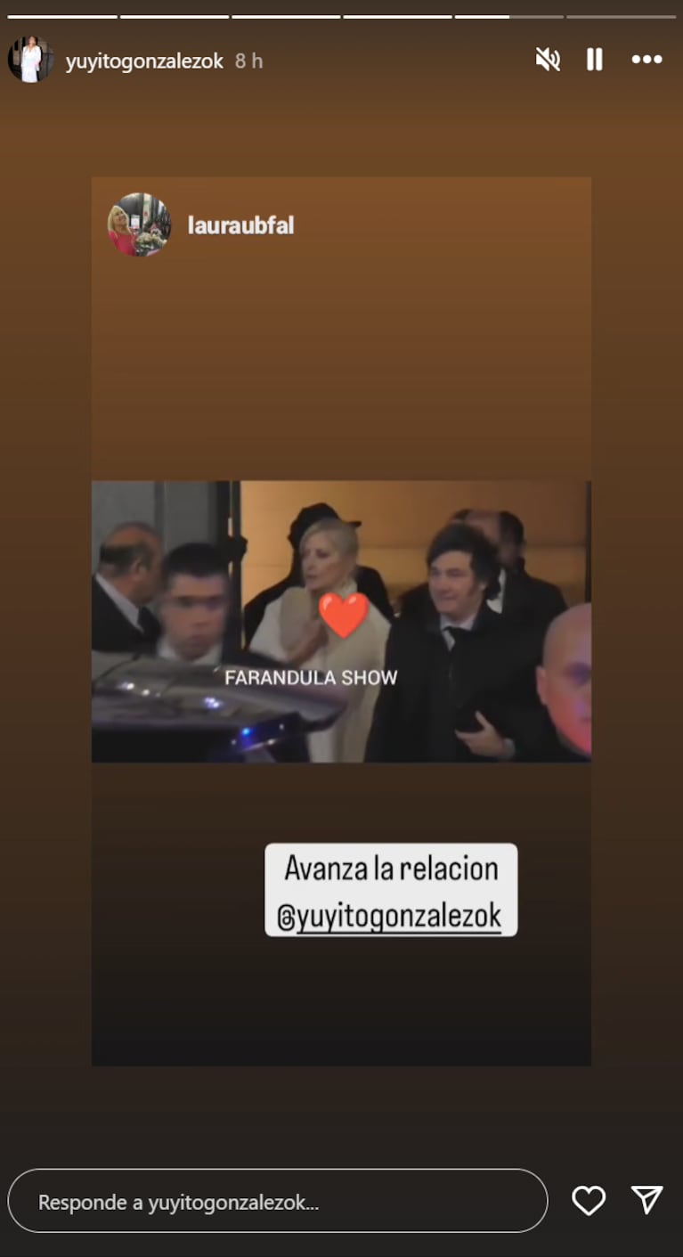 Yuyito y Milei confirmaron su noviazgo.