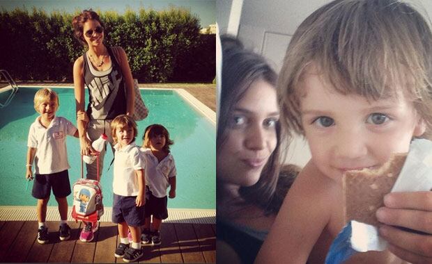 Zaira Nara, feliz junto a sus tres sobrinos (Foto: Instagram). 