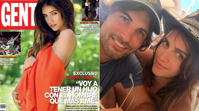 Zaira Nara luce su pancita de tres meses y medio en la tapa de Gente.