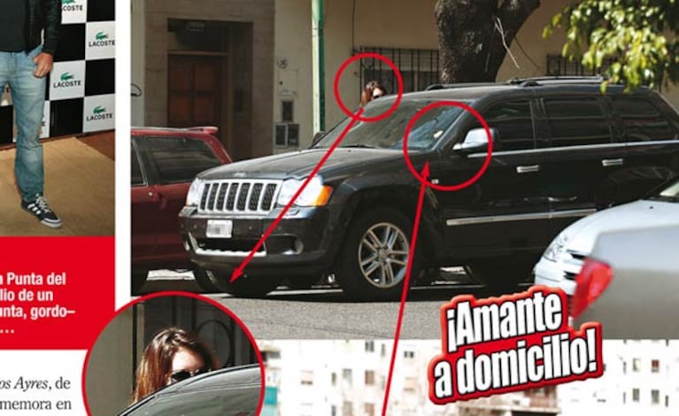 Zaira Nara se baja del auto de Pico Mónaco. (Foto: revista Paparazzi)