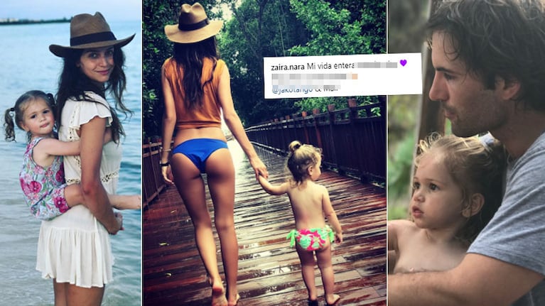 Zaira Nara, vacaciones familiares en México y declaración de amor: Mi vida entera, ustedes dos, Mali y Jakob 