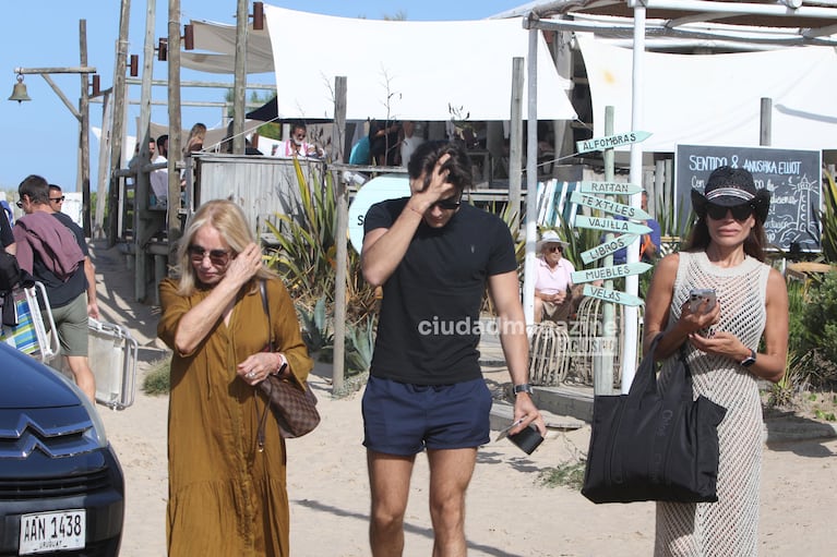 Zulemita Menem, su hijo mayor Luca y su madre Zulema en Punta del Este (Imágen: RS Fotos).