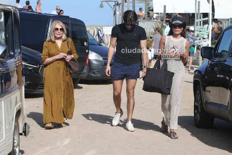 Zulemita Menem, su hijo mayor Luca y su madre Zulema en Punta del Este (Imágen: RS Fotos).